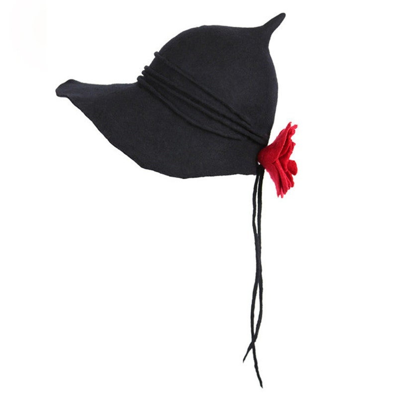 Wool Felt Dance Skirt Hat Black Top Hat Creative Ladies Hat Etsy
