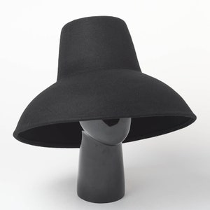 Vintage high-top drooping eaves and woollen hats stage show concave shape felt hats wool hat