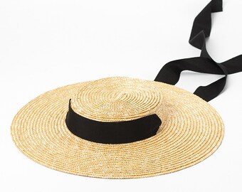 Simple and fashionable tie straw straw straw straw straw straw straw hat travel sun - proof beach straw hat
