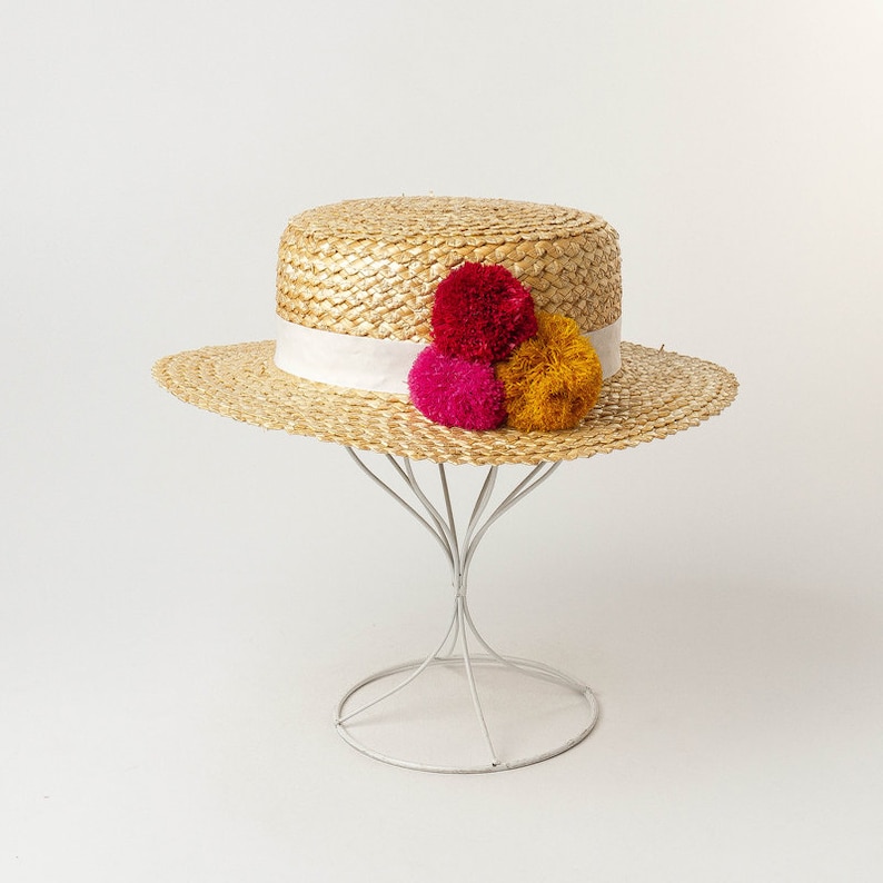 Lafite grass ball decorator plaited straw straw flat top hat travel sunscreen straw hat
