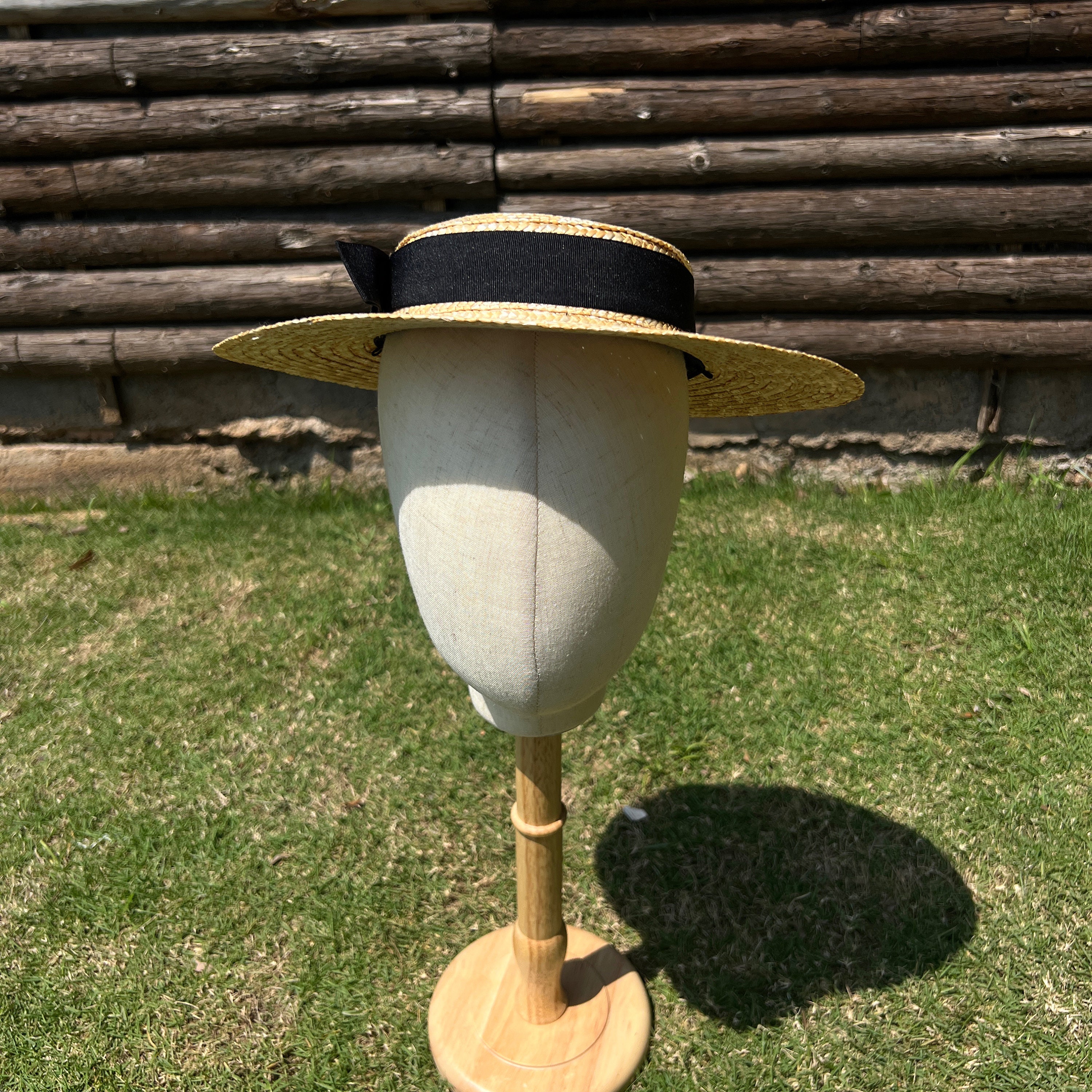 Flat Top Straw Hat for Students to Decorate the School Hat 