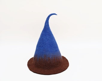 Hand-made felted wizard wizard monochrome hat size can be customized handmade felt hat