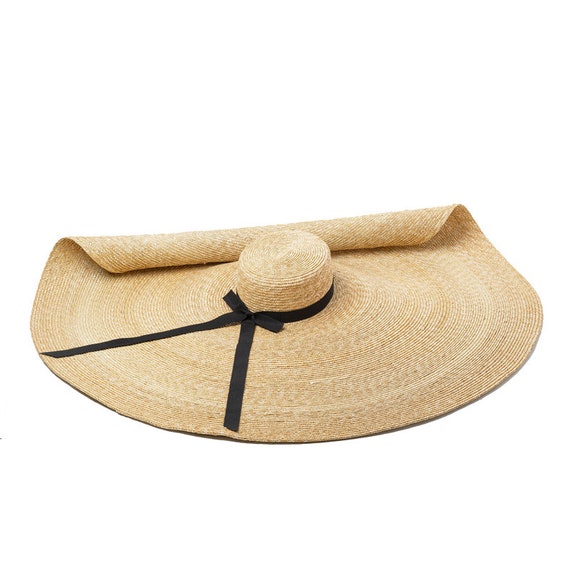 Straight brim straw hat Clearance