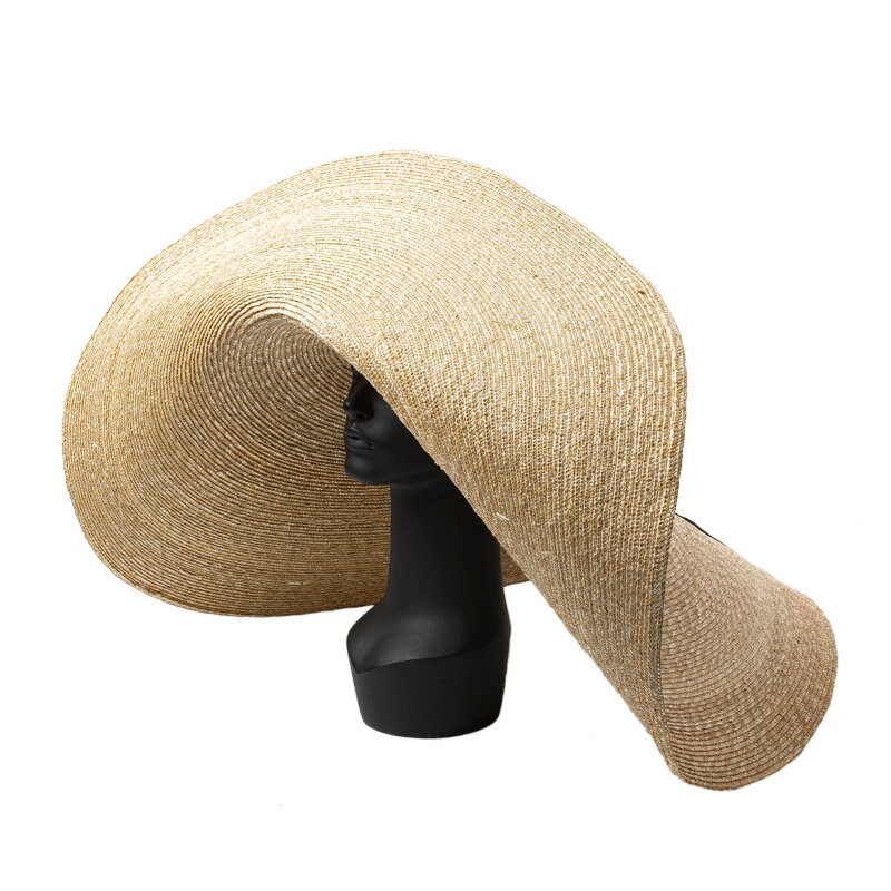 Ribbon Bow Hat With Flat Brim Straw Hat Stage Show Photography Etsy