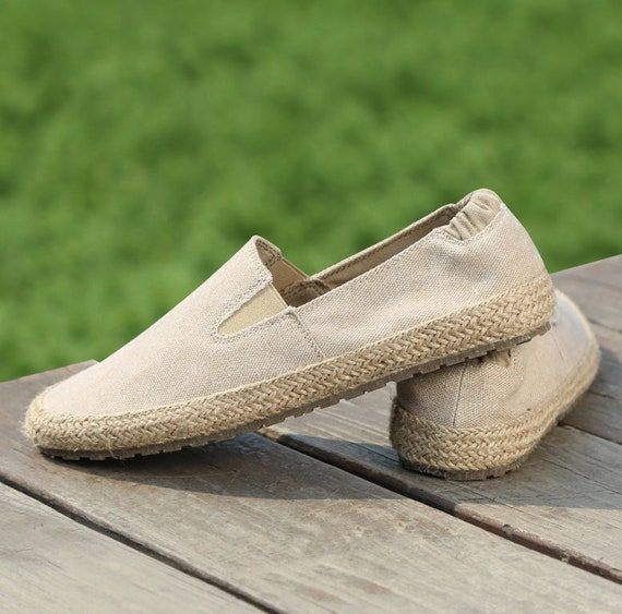 Erba di lino tessuto tela scarpe uomo scarpe di paglia canapa | Etsy Italia