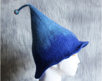 Hand-made felt gradient wizard hat brigade wacky pointy hats men's and women's hats handmade felt hat