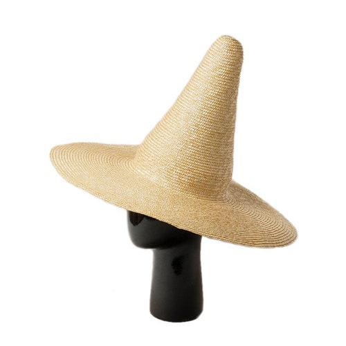 Elegant Pointed Potted Straw Hat Wizard 