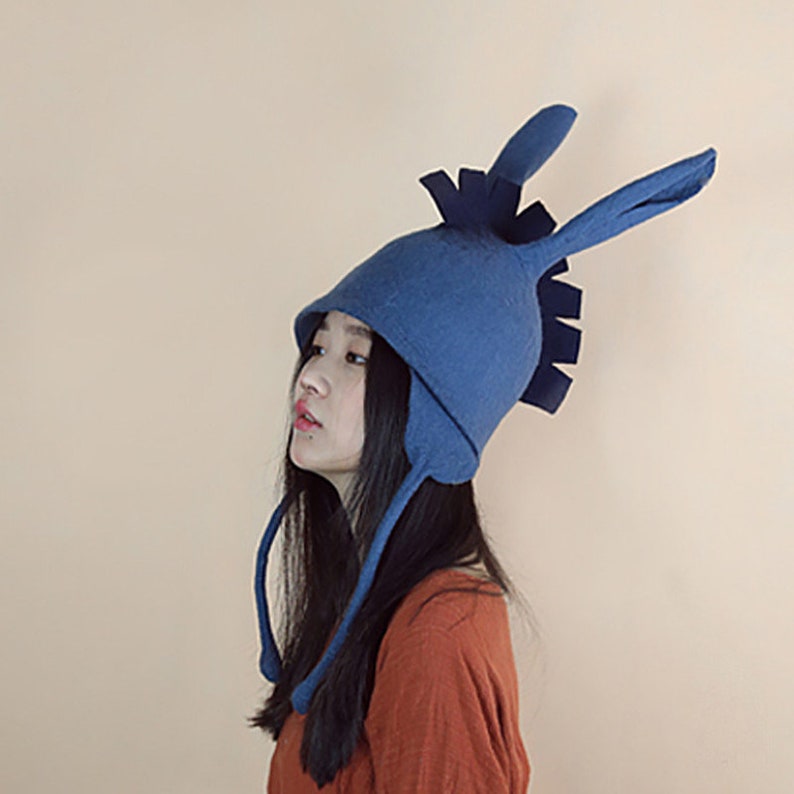 Original hand-made wool felt ear protection for women autumn winter hat donkey hat handmade felt hat