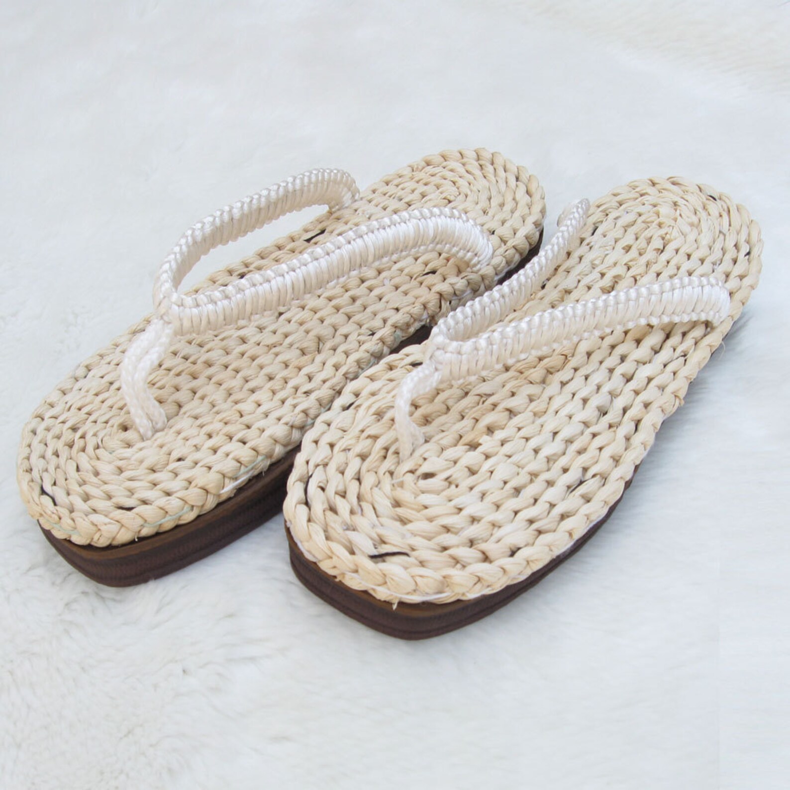 Straw Sandals Handwoven Men's Slippers Summer Sandals Etsy