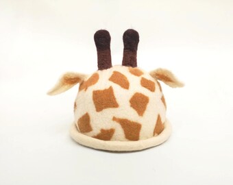 Hand-made woollen felt made from buckhorn ear hat Antler ear cap  handmade felt hat