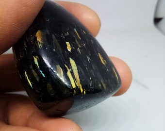 103grs rare collector unique fire pattern greenland nuummite - #925 - handmade polished - closed mine - crypto accepted