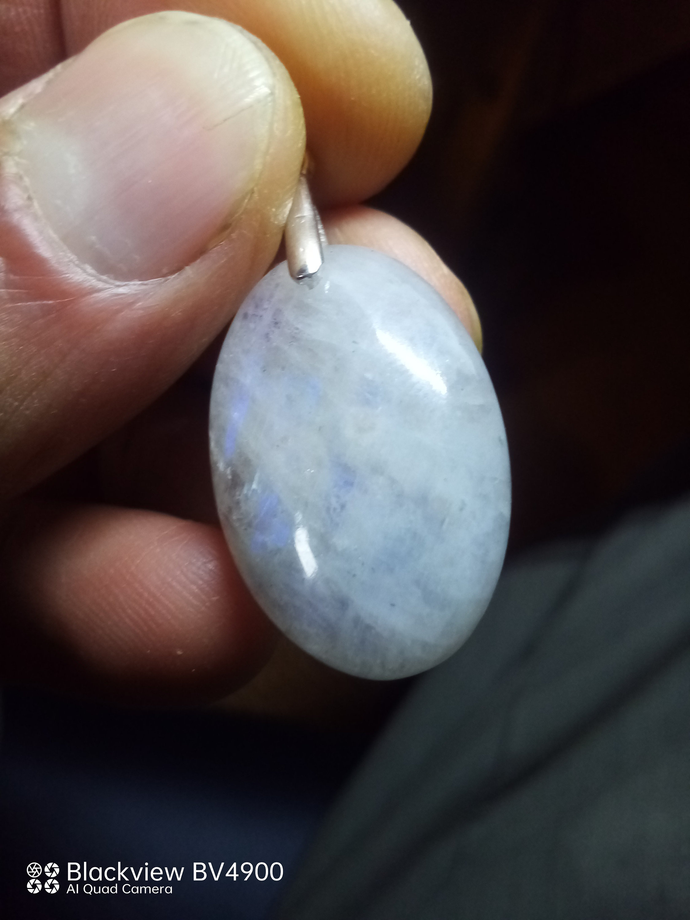 Pendentif pendule 25x7mm - pierre gemme - Pierre de lune - Arg 925