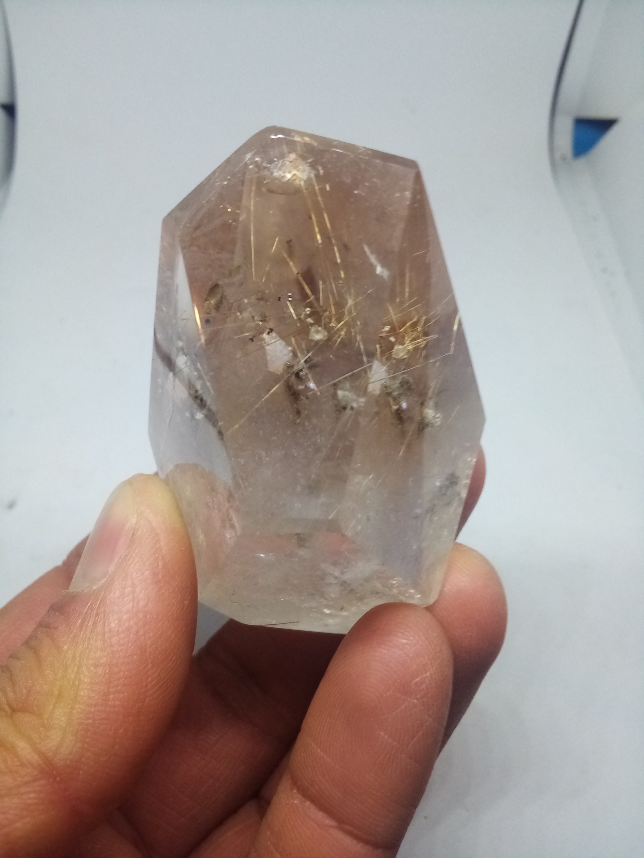 Cristal Rutile de Madagascar #770 - Quartz avec Cle et Negatif