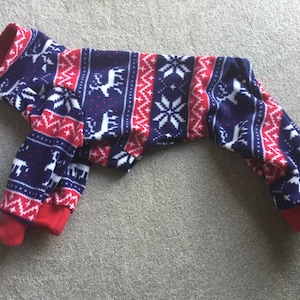 Christmas fleece onesie / pjs for medium whippet