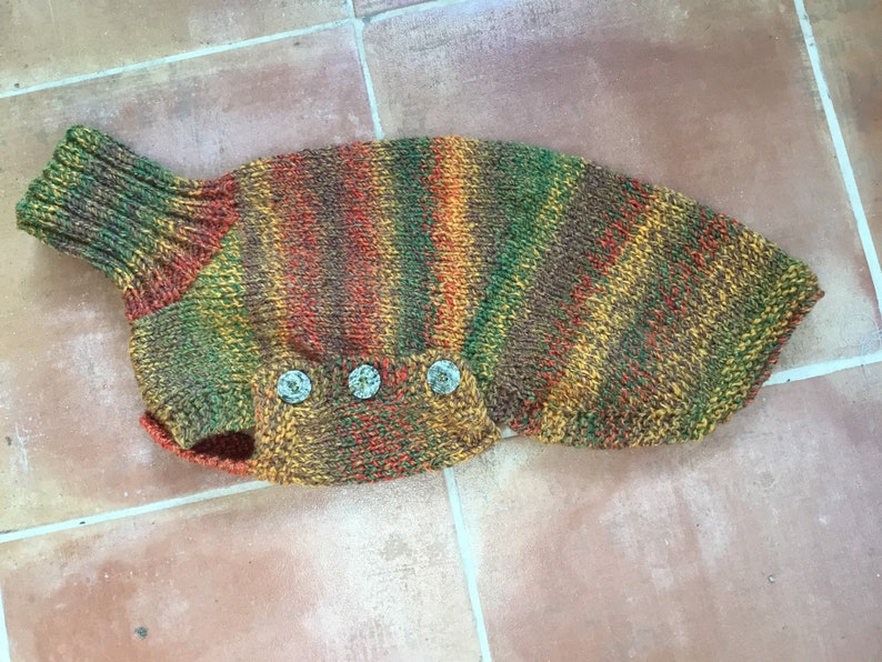 Ready to post Small whippet jumper in autumn colours
