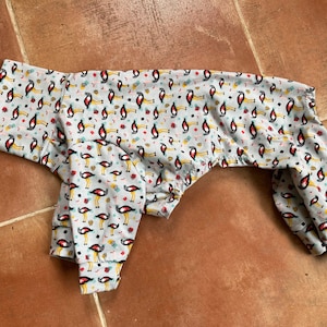 Cotton jersey, ostrich onesie for Italian Greyhound