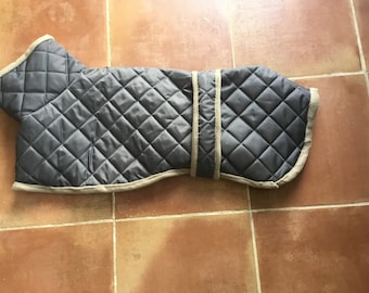 Ready to post - Quilted, fleece lined coat for largest whippet or small lurcher