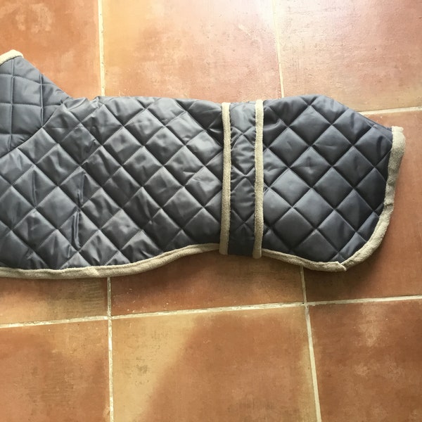 Ready to post - Quilted, fleece lined coat for largest whippet or small lurcher