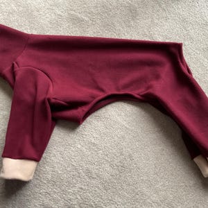 Cosy, claret fleece pjs for large whippet