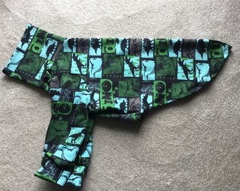 Klaar om te posten - Dinosaurus trui met French Terry print voor Whippet S/M