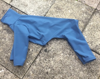 Ready to post - waterproof softshell onesie for lurcher / small greyhound