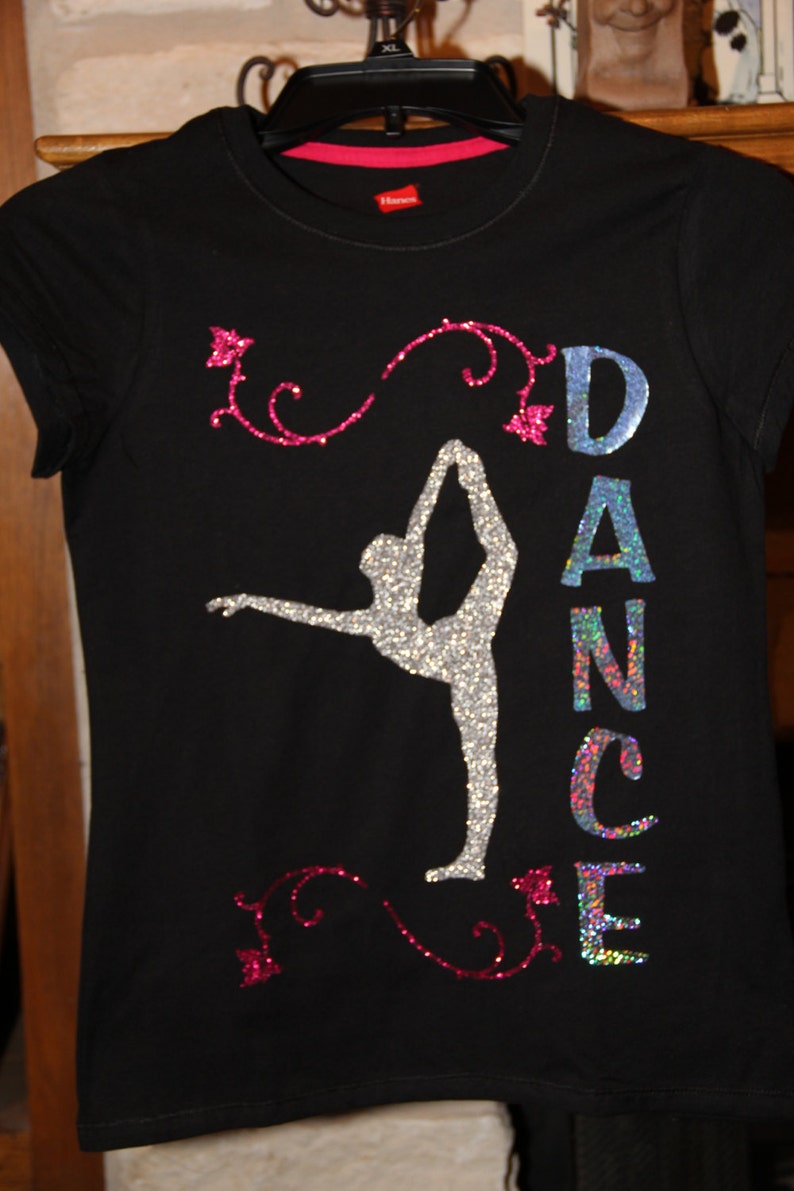 Girl's Glitter Vinyl and Deco Sparkle Dance Shirt Etsy
