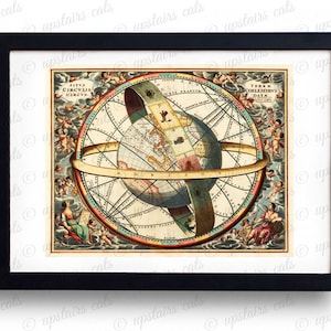 18. Jahrhundert antike Karte himmlische Planetarium-Digitaldruck - Vintage Wall Kunstdruck / druckbare Grafik - sofortige Digital herunterladen.