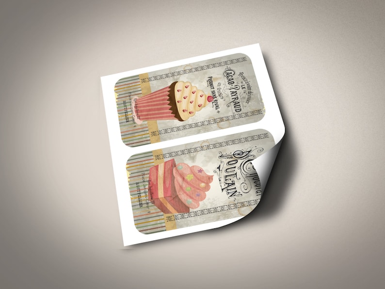 French Patisserie Dessert Tags - Antique French Collage: Bakery &amp; Cake ...