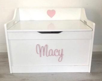 Personalised Toy Box With Safety Hinge