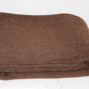 Organic wool blanket, thick and warm, 100% virgin wool, XXL size, natural, natural brown, hand-spun/handwoven