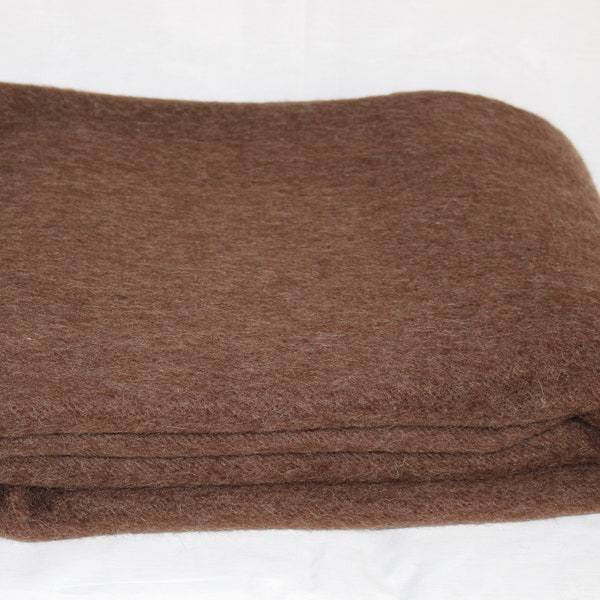 Wolldecke Organische Wolle Dicke und warme Decke 100% Schurwolle Decke XXL  Naturbelassen, Naturbraun Handgewebt