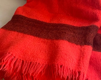 Wolldecke Vintage Dicke und warme Decke Organische Wolle 100% Schafschurwolle Wolle Schurwolle XXL Handgewebt Naturbelassen 180X220cm