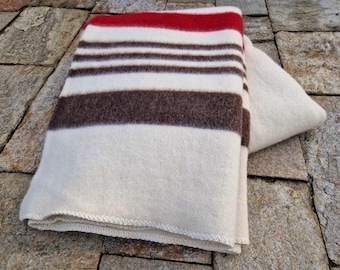 Wool blanket, throw, bedspread, thick, warm blanket, organic wool, 100% virgin wool, XXL, natural, handwoven/spun, 160x220