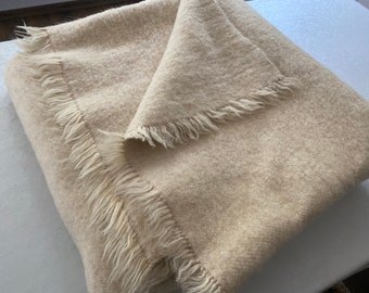 Wolldecke Dicke und warme Vintige Decke Organische Wolle 100% Schafschurwolle Wolle Schurwolle XXL Handgewebt Naturbelassen 200x230cm
