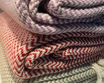 Luxury natural wool blanket / plaid / blanket 100% extra fine merino wool untreated 160 x 200 cm
