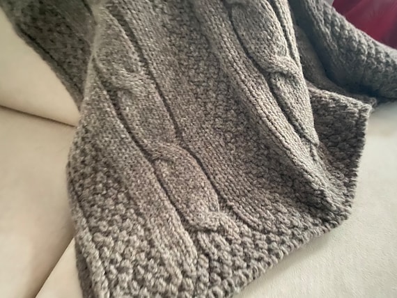 Weiche Wolldecke Tagesdecke Überwurf Bettläufer Wolle 100% Biologische Schurwolle Decke Gestrickt NEU 80X180 cm