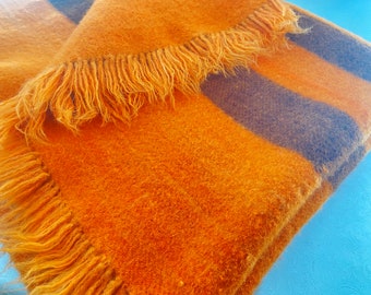 Wolldecke Vintage Dicke und warme Decke Organische Wolle 100% Schafschurwolle Wolle Schurwolle XXL Handgewebt Naturbelassen NEU 180X250cm