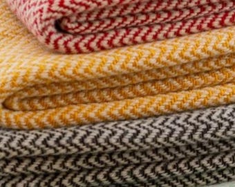 Luxury wool blanket natural merino wool 100% wool blanket / plaid handwoven 150 x 200 cm