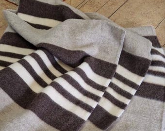 Wool blanket, throw, bed throw, thick blanket, organic wool, 100% virgin wool, XXL, natural, hand-woven, 160x220