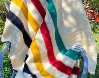 Hudson's Bay Style Wolldecke Wohndecke Bettüberwurf Dicke und warme Streifen Decke 100% Biologische Schurwolle / Merinowolle XXL Handgewebt
