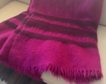 Wool blanket Thick, heavy and warm vintage blanket Organic wool 100% virgin sheep's wool Wool virgin wool XXL Handwoven Natural 180X230cm