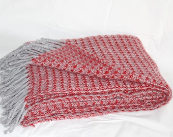 Manta de lana natural de lujo / plaid hecha a mano 100% lana merino 135 x 185 cm