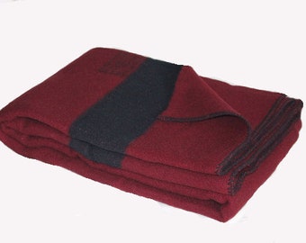 Wool blanket Hudson's Bay Style Thick and warm blanket felted 100% organic wool New wool blanket XXL Natural handwoven