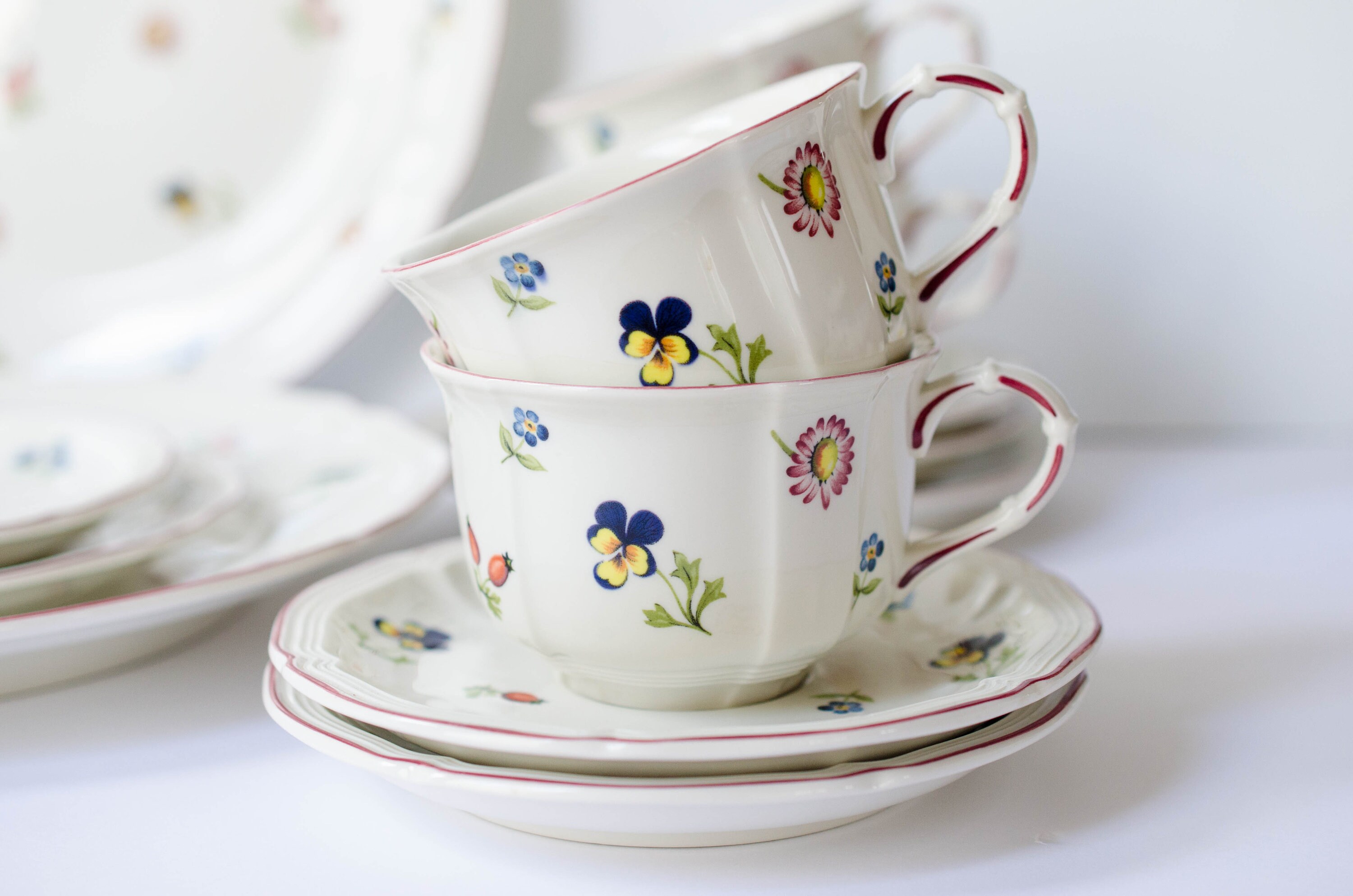 Vintage Villeroy Boch Petite Fleur Porcelain Tea Set Etsy