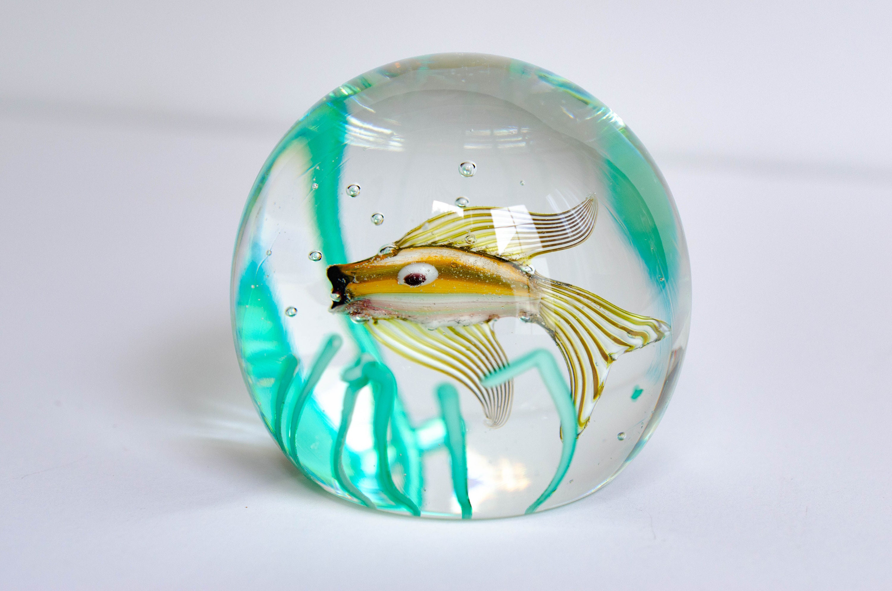 Vintage Fratelli Toso Murano Fish Paperweight, Murano Glass