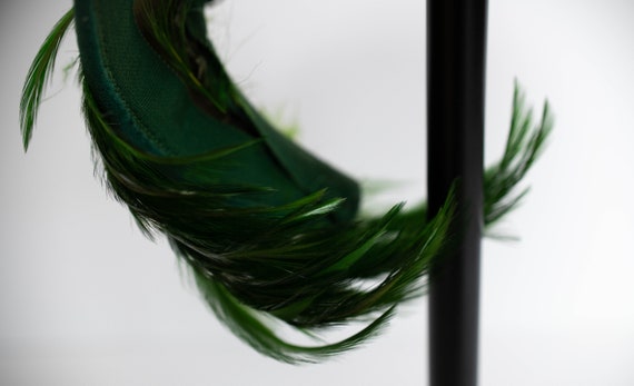 Antique Art Deco Flapper Emerald Green Velvet Hat… - image 6