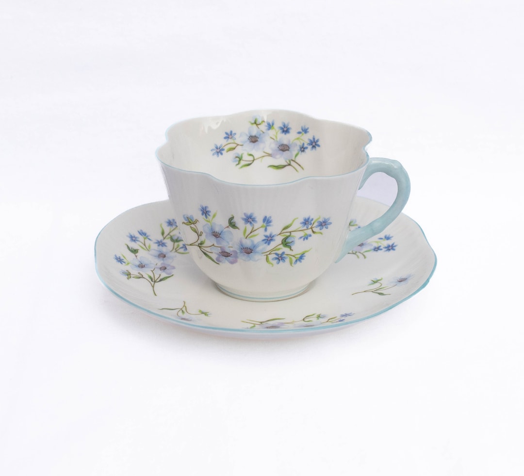 Teacup and Saucer Shelley Blue Rock Teacup and Saucer, Pattern 13591