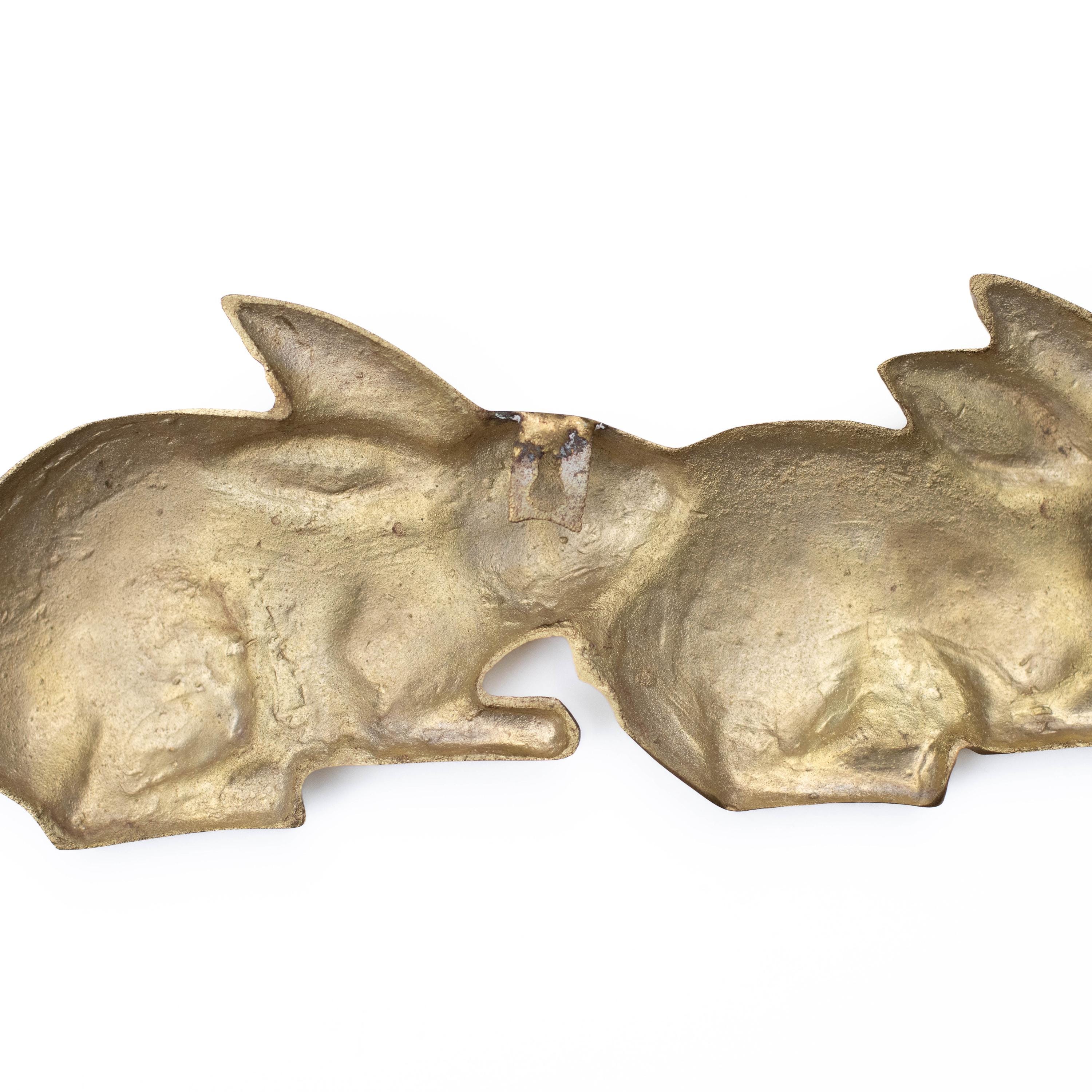 Vintage Brass Bunny Wall Decor Set 3 Large Rabbits Hollywood Regency ...