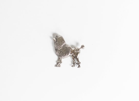 Vintage Sterling Silver Poodle Pin - Dog Lover Pin - image 1