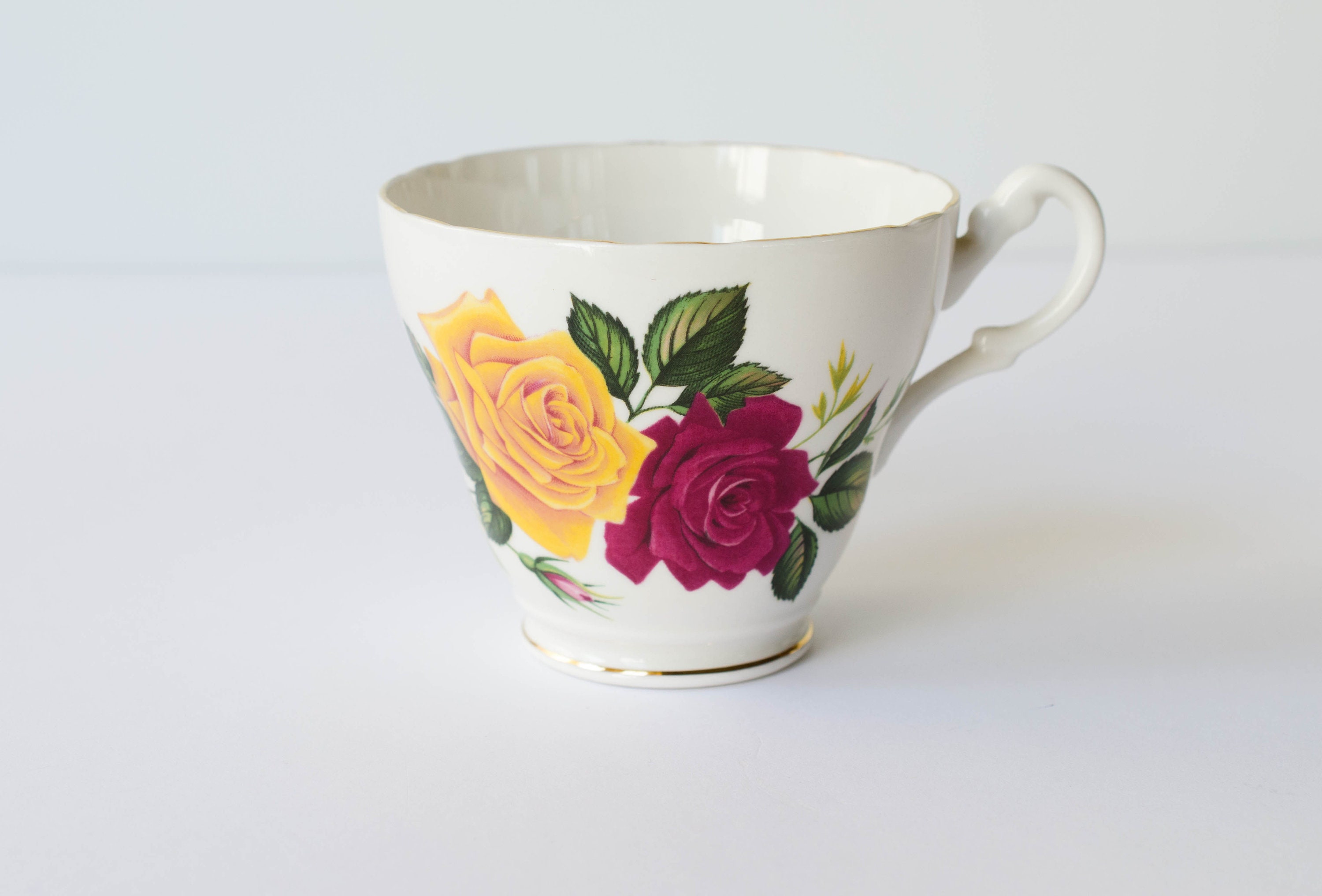 ROYAL ASCOT Tea Cup & PARAGON Saucer Yellow and Raspberry Etsy